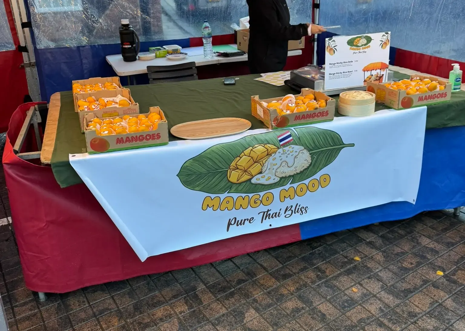 Mango Mood's first stall at Rother Street Market, Stratford-upon-Avon